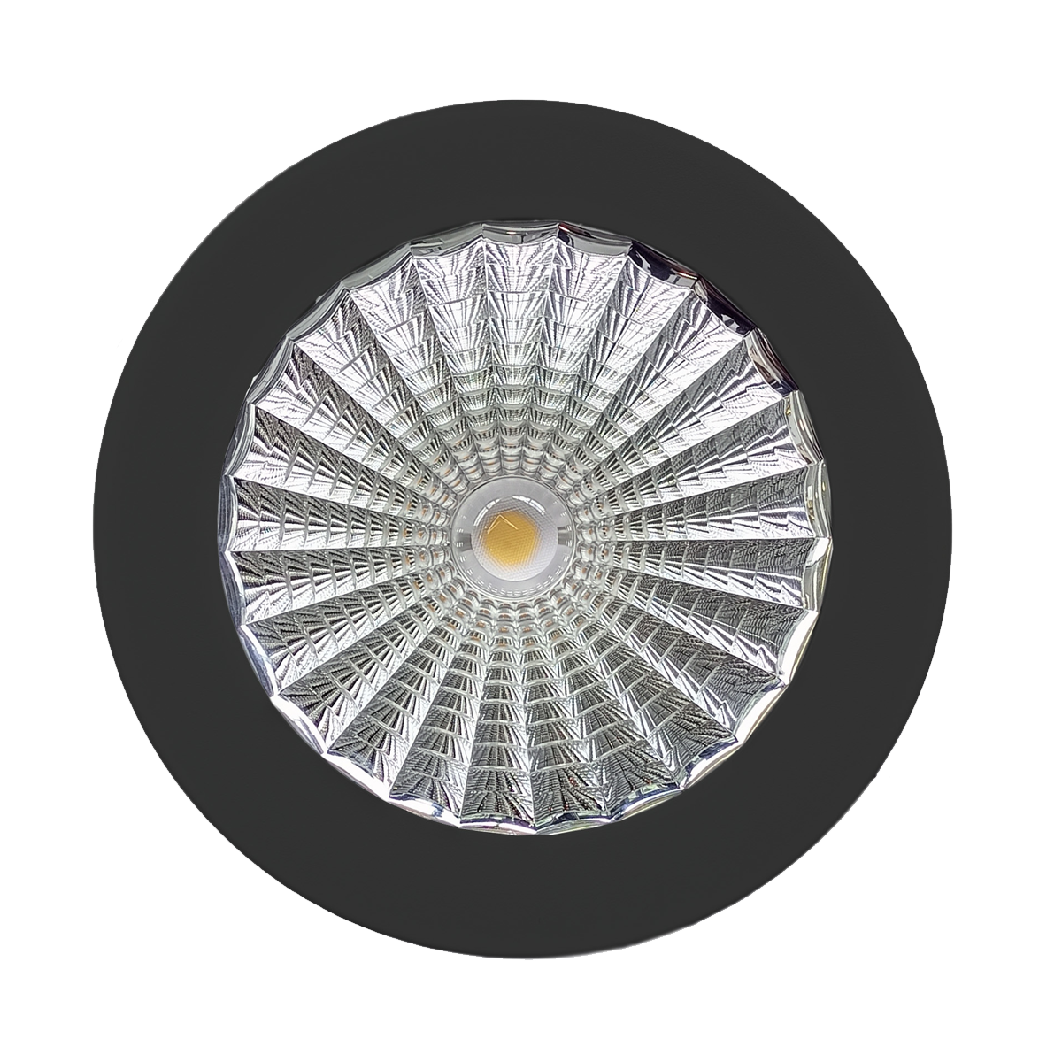 Black circular downlight Sirius on white background