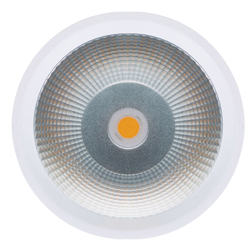 Close-up of a LED light bulb on a white background