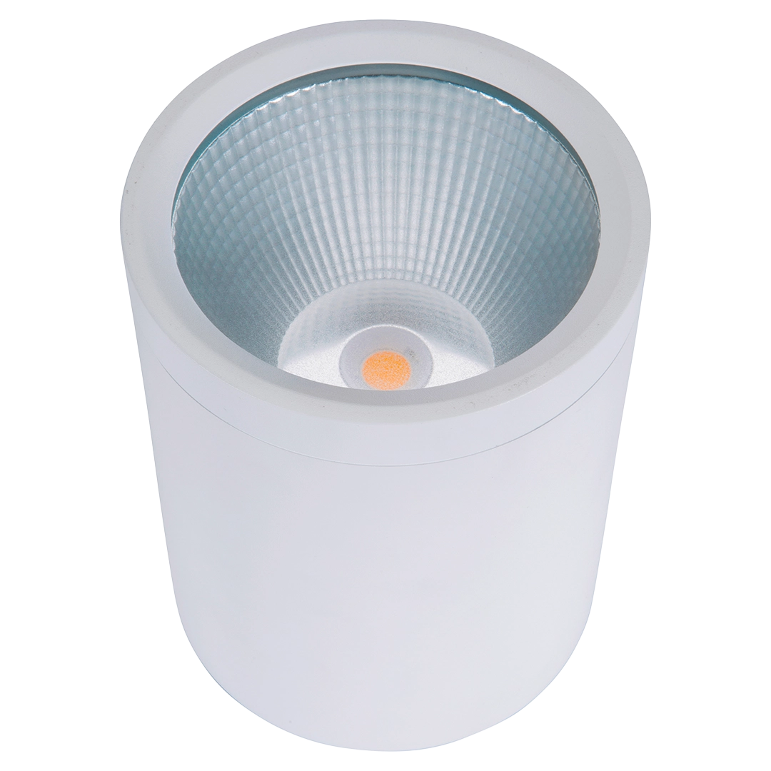 White LED light fixture on a white background