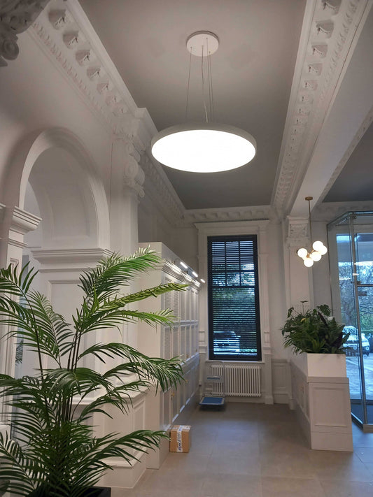 White Suspended Architectural Ceiling Light