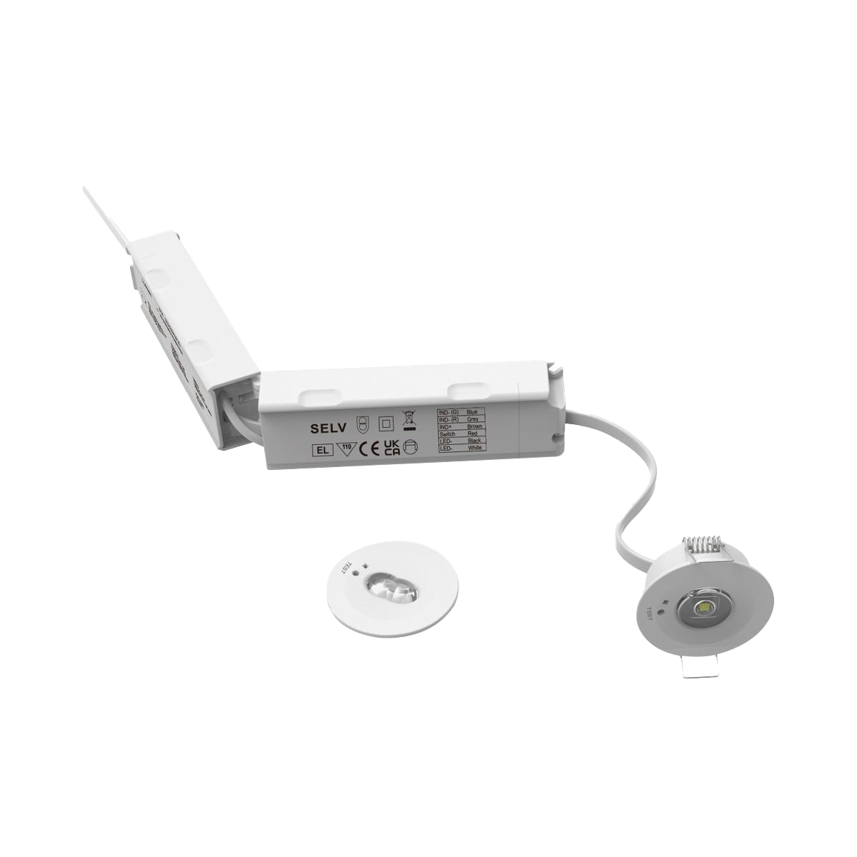 LED downlight Praevo with driver on a white background