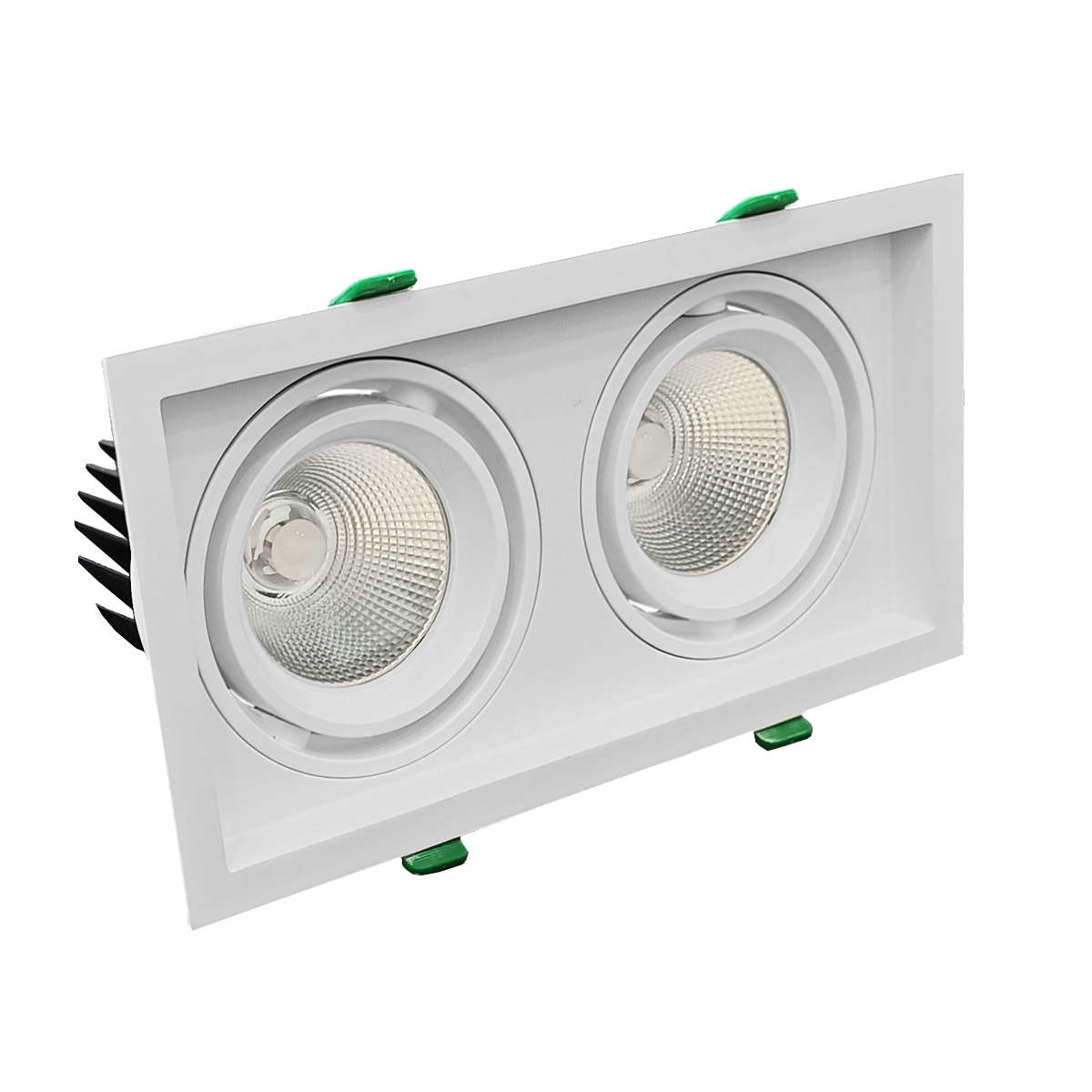 Double spotlight fixture on a white background