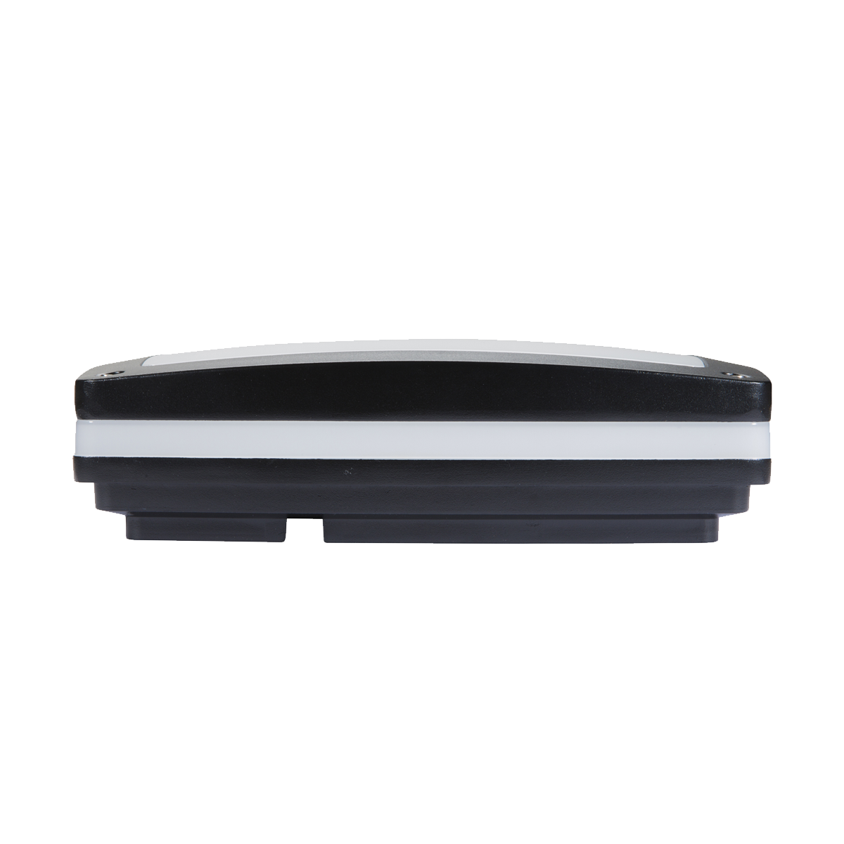 Black and white rectangular object on a white background