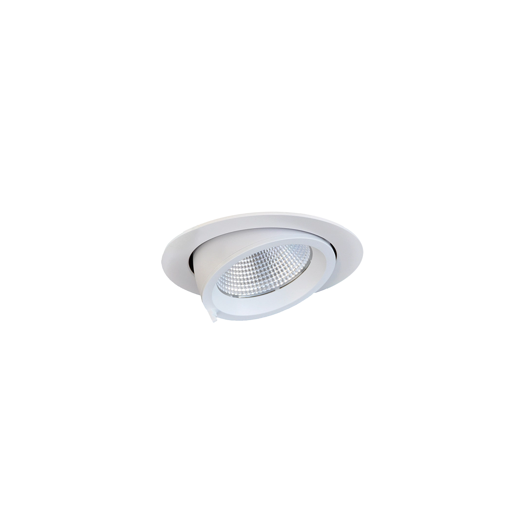 Round recessed ceiling light on a white background