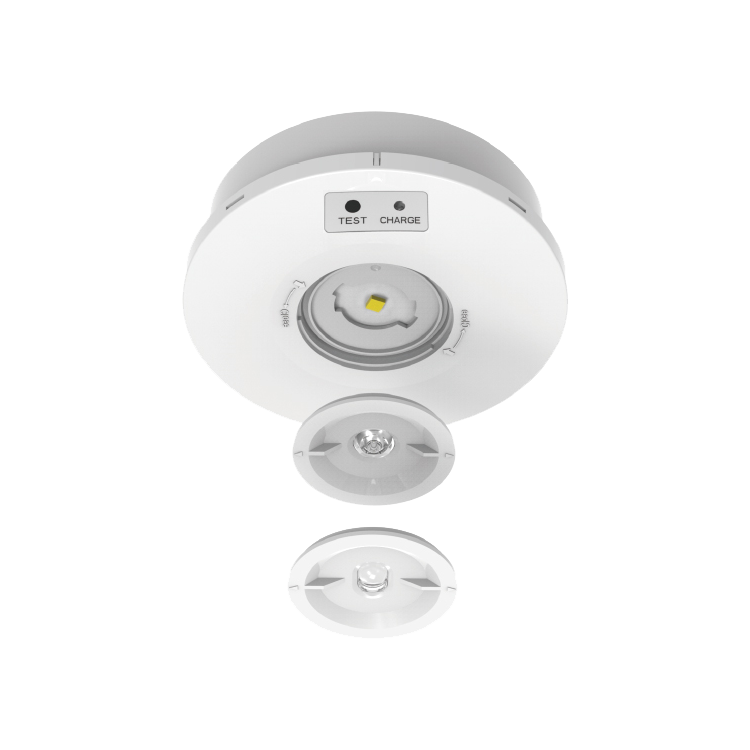 White Round Emergency Downlight Soar with white background