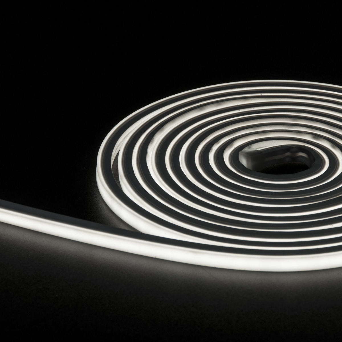 Neon Light Strip rolled up with black background