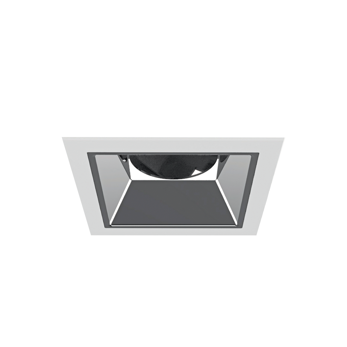 Square recessed ceiling light on a white background