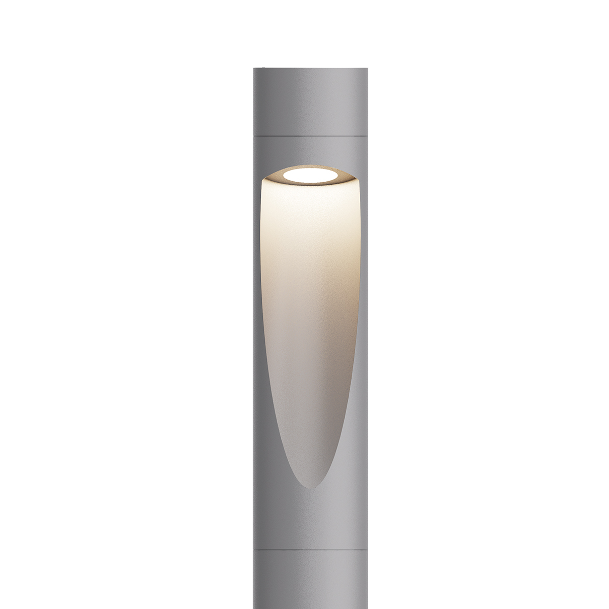 Modern outdoor lamp with metallic finish on a white background