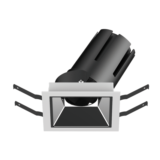 Black square ceiling light on white background