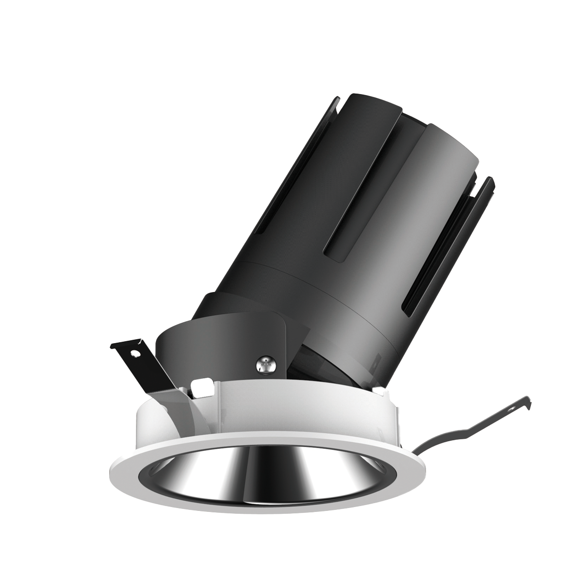 Round ceiling light with rim and white background