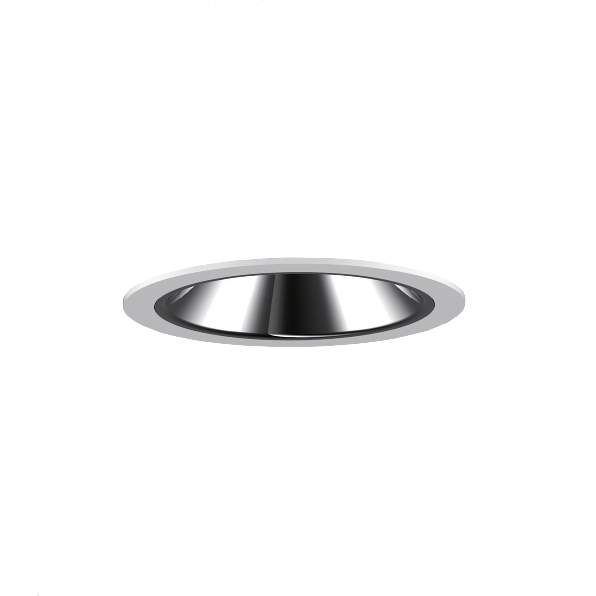 Round downlight recessed with a white background