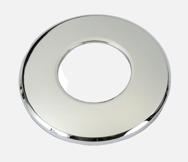 Chrome circular object on a white background