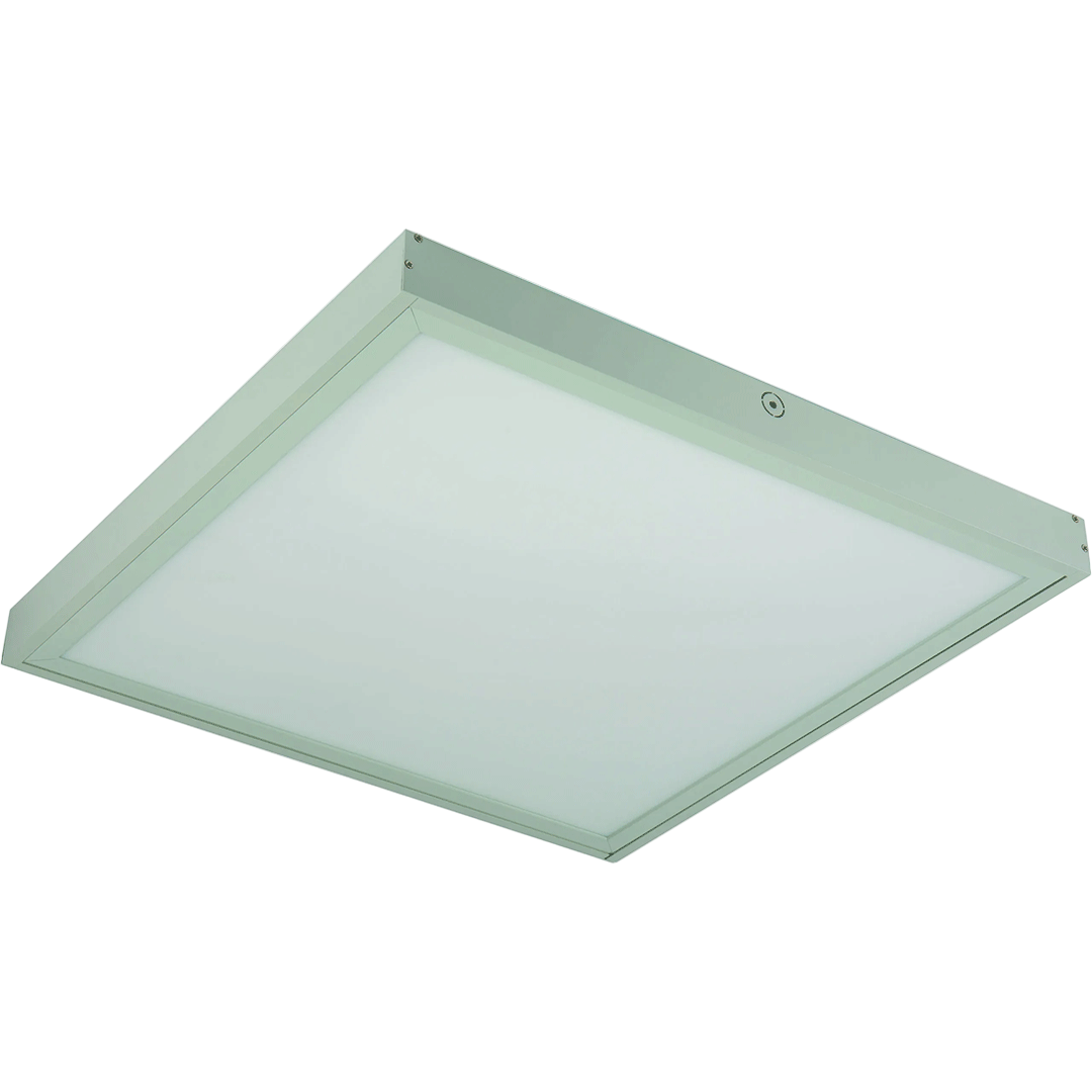 Square ceiling light fixture on a white background