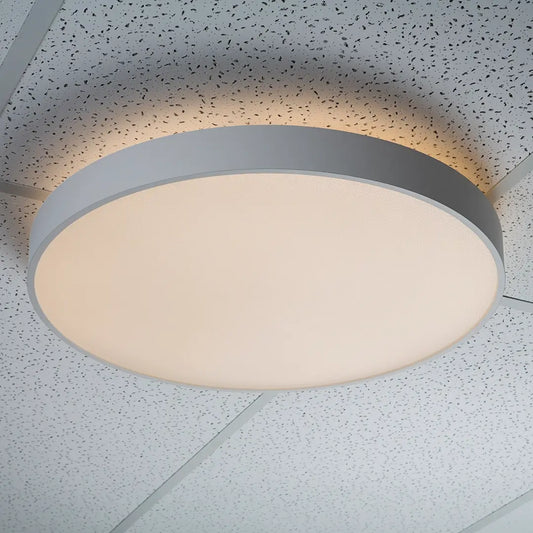Ceiling light fixture on a tiled ceiling