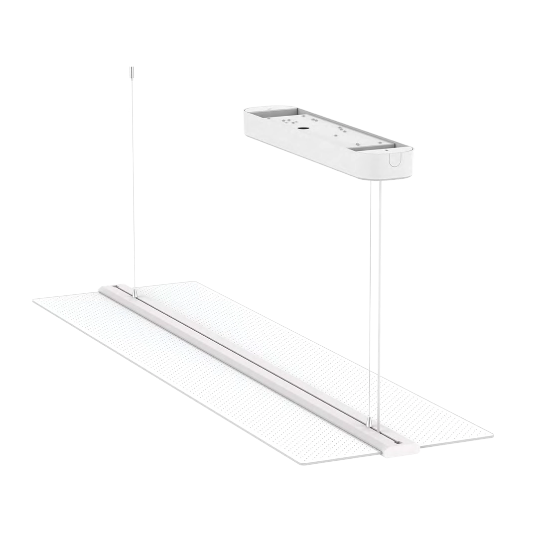 Suspended panel lighting with white background