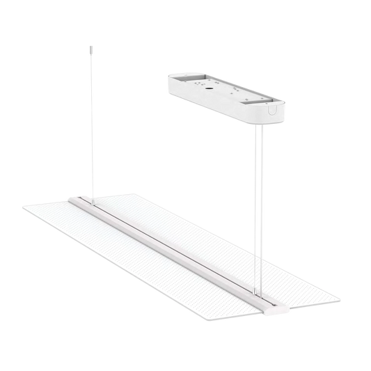 Suspended panel lighting with white background