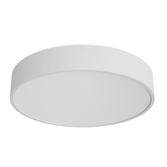 White ceiling pendant light on a white background