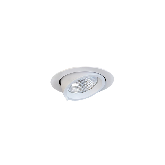 Round recessed ceiling light on a white background