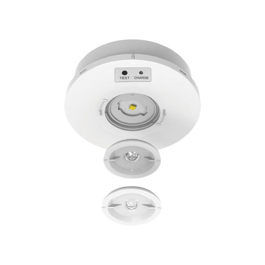 White Round Emergency Downlight Soar with white background
