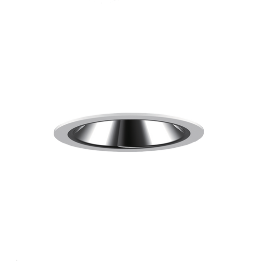 Round downlight recessed with a white background